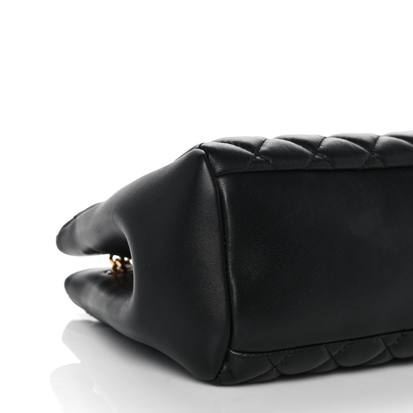 Nappa Quilted Medusa Chain Shoulder Bag Black
