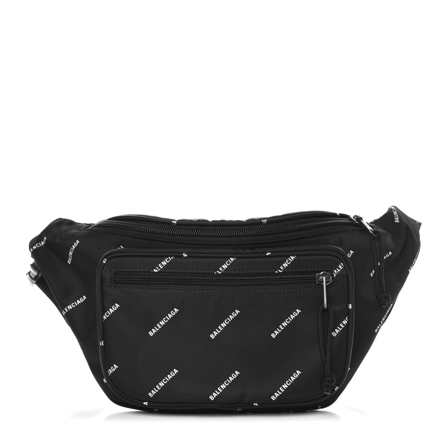 Twill Nylon Allover Logo Explorer Beltpack Black White