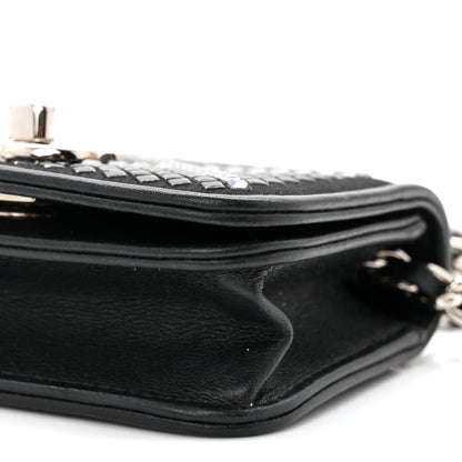Chanel Lambskin Crystal Quilted Mini Chain Belt Bag Black 10 of 10