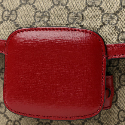 Gucci GG Supreme Monogram Azalea Calfskin Horsebit 1955 Shoulder Bag Beige Ebony New Cherry Red 13 of 13