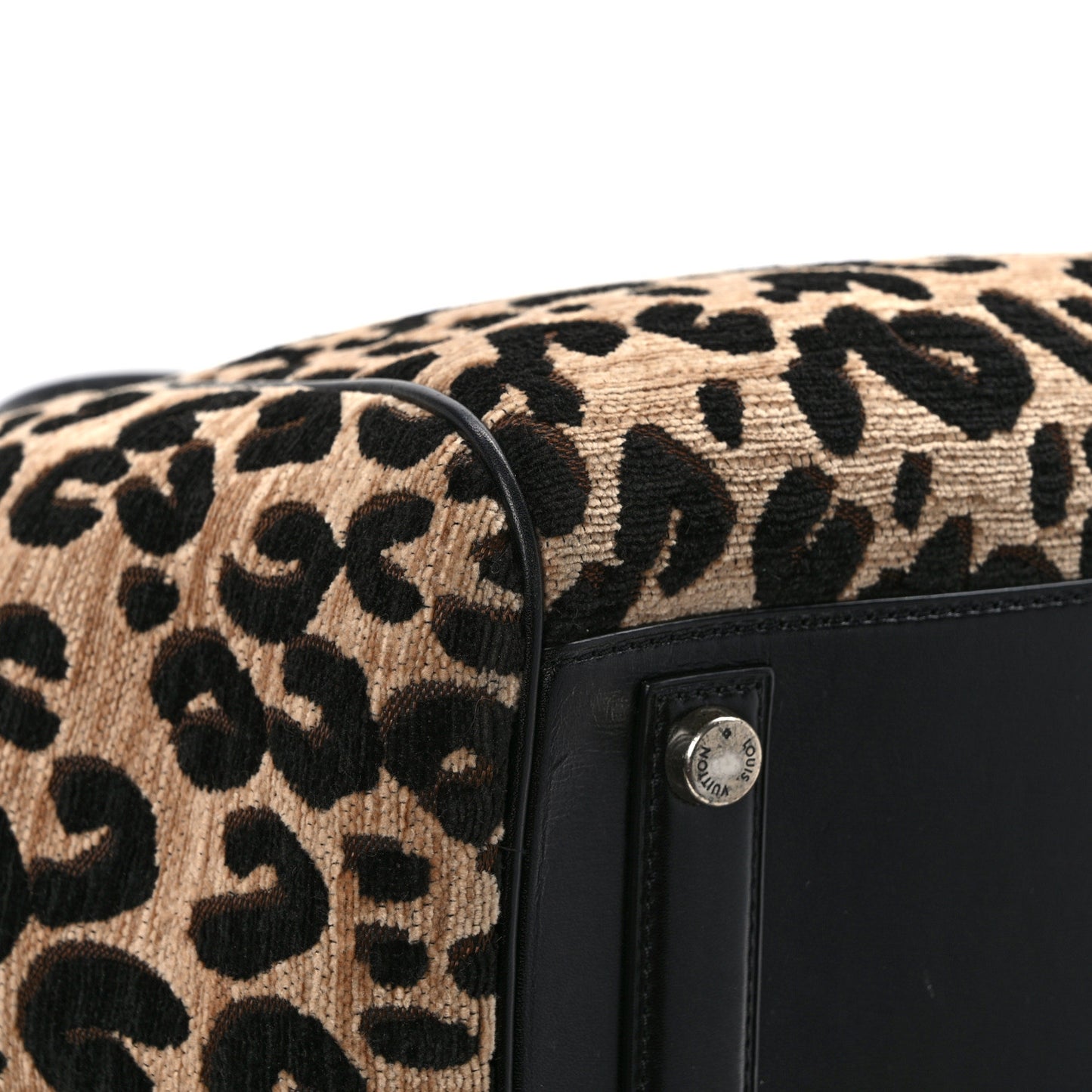Jacquard Velvet Leopard Print Stephen Sprouse North South Bag Black