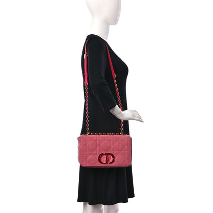Christian Dior Denim Macrocannage Medium Caro Bag Fuchsia Multicolor 2 of 10