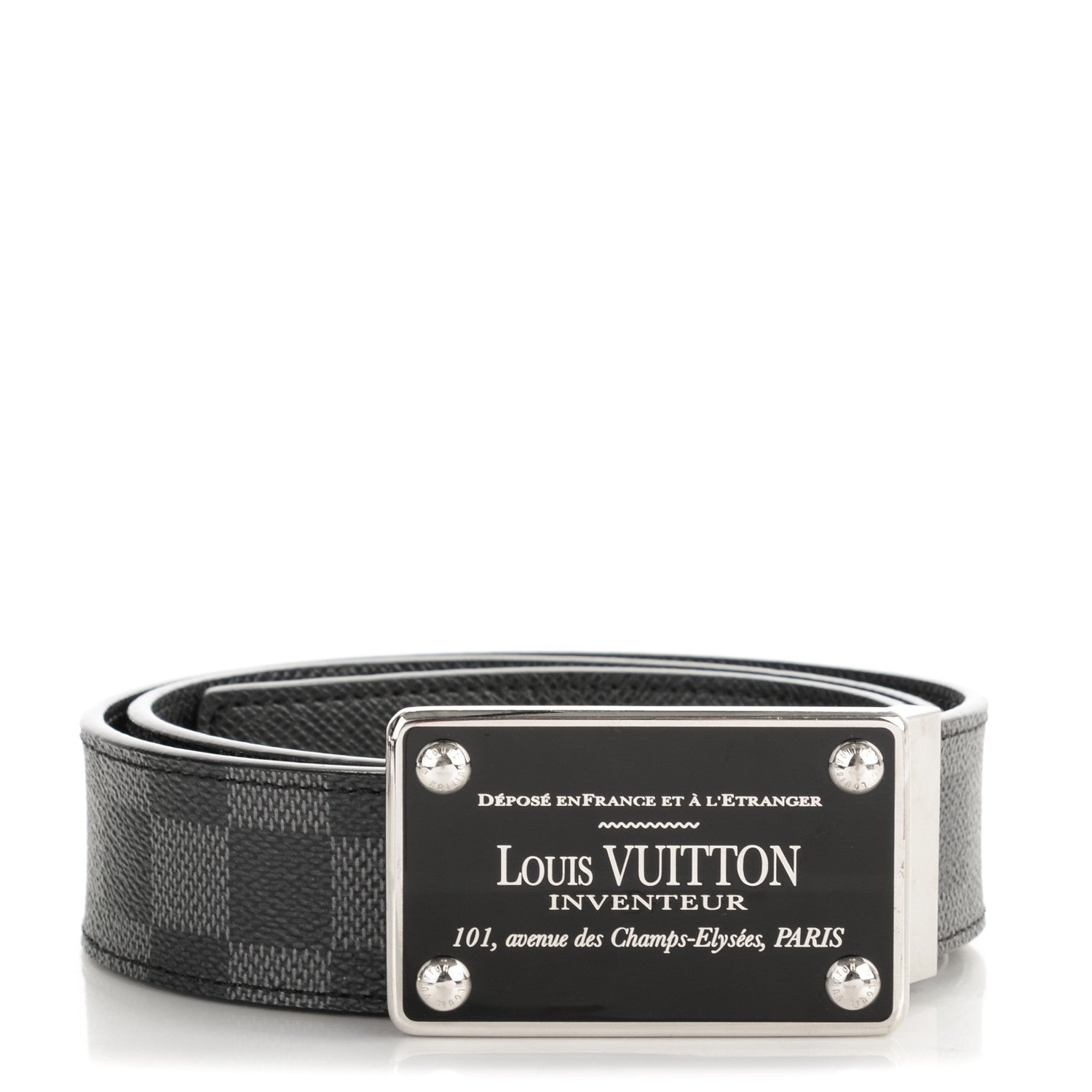 Louis Vuitton Damier Graphite 35mm LV Inventeur Reversible Belt 85 34 1 of 5