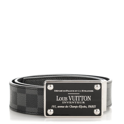Louis Vuitton Damier Graphite 35mm LV Inventeur Reversible Belt 85 34 1 of 5