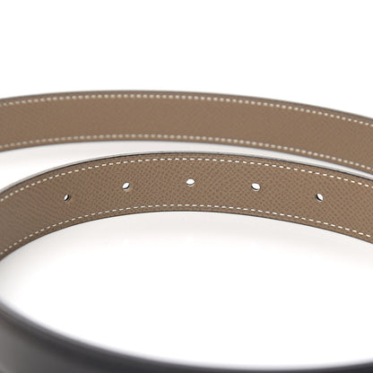 Hermes Epsom Swift 24mm Collier De Chien CDC Belt 85 Etoupe Black 4 of 6