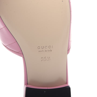 Gucci Nappa Matelasse GG Marmont Flat Slide Sandals 35.5 Wild Rose 9 of 11