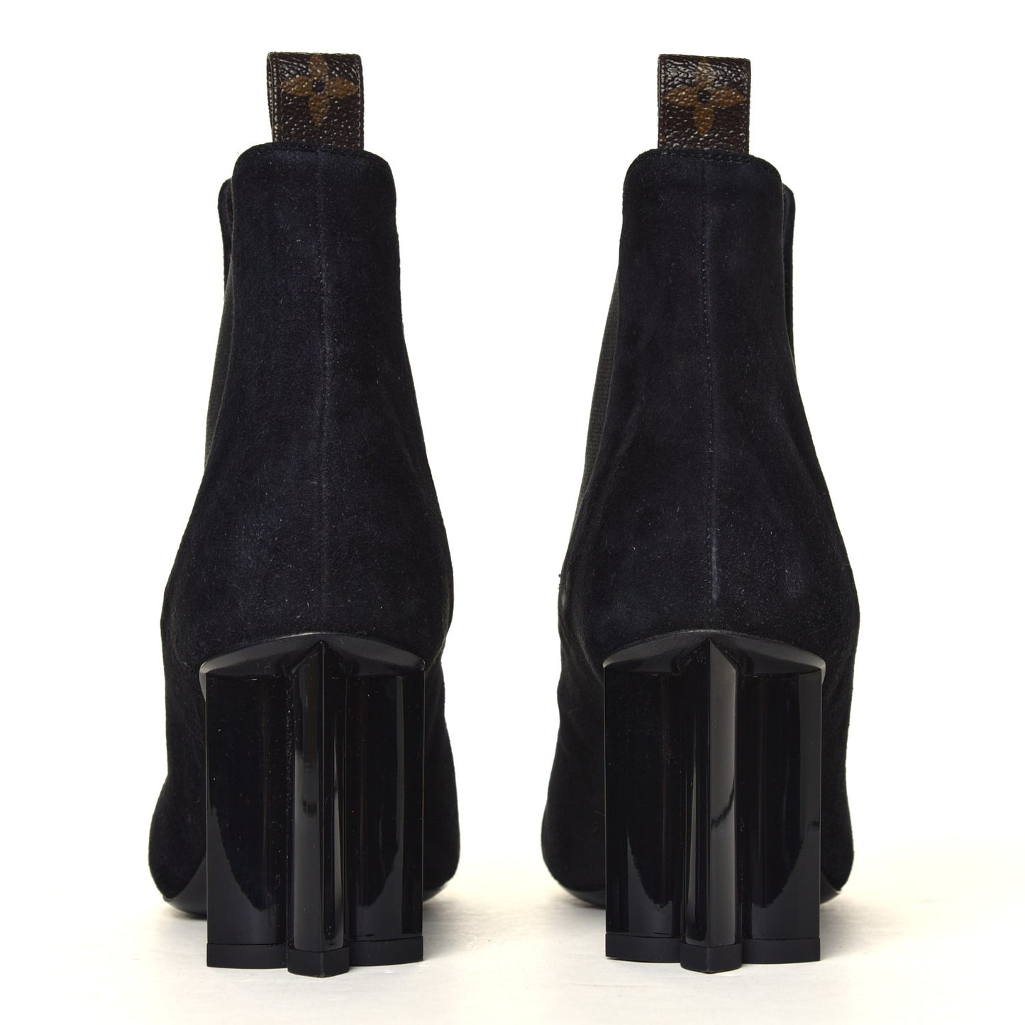 Suede Monogram Uniformes Cap Toe Chelsea 80mm Ankle Boots 35 Black