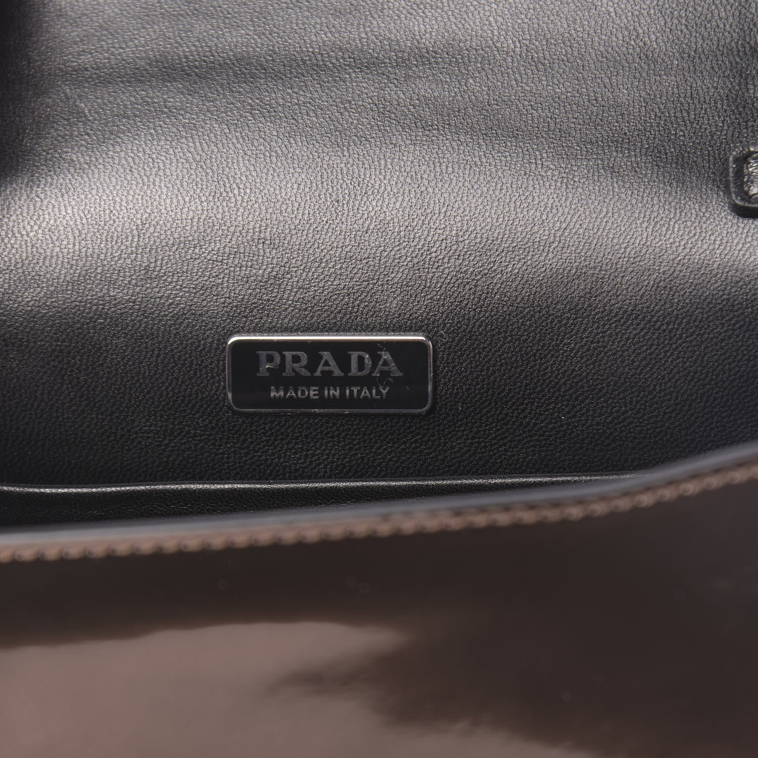 Prada Metallic Vitello Saffiano Cahier Bag Cammeo Black 6 of 9