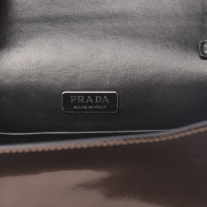 Prada Metallic Vitello Saffiano Cahier Bag Cammeo Black 6 of 9