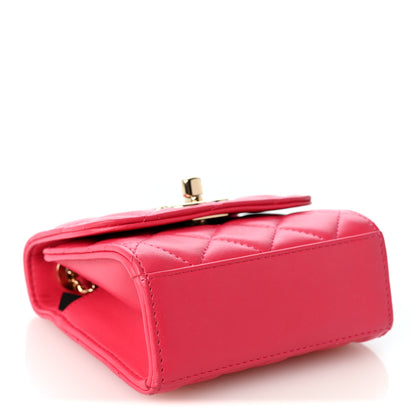 Chanel Lambskin Quilted Mini Trendy CC Clutch With Chain Pink 3 of 9