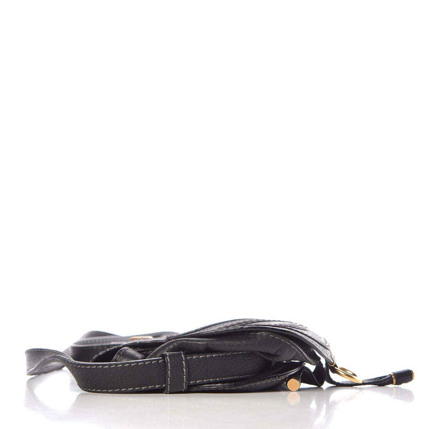 Calfskin Mini Marcie Round Crossbody Bag Black