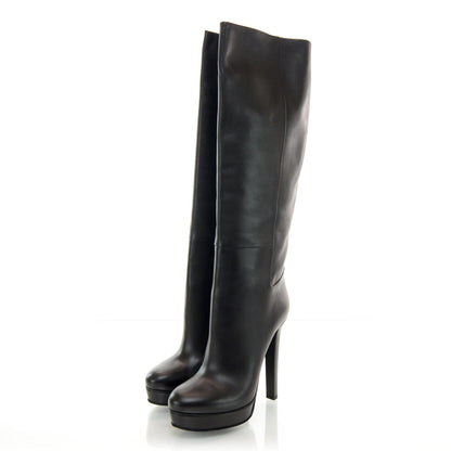 Gucci Alexa Leather Knee High Platform Boots 41.5 Black 2 of 5