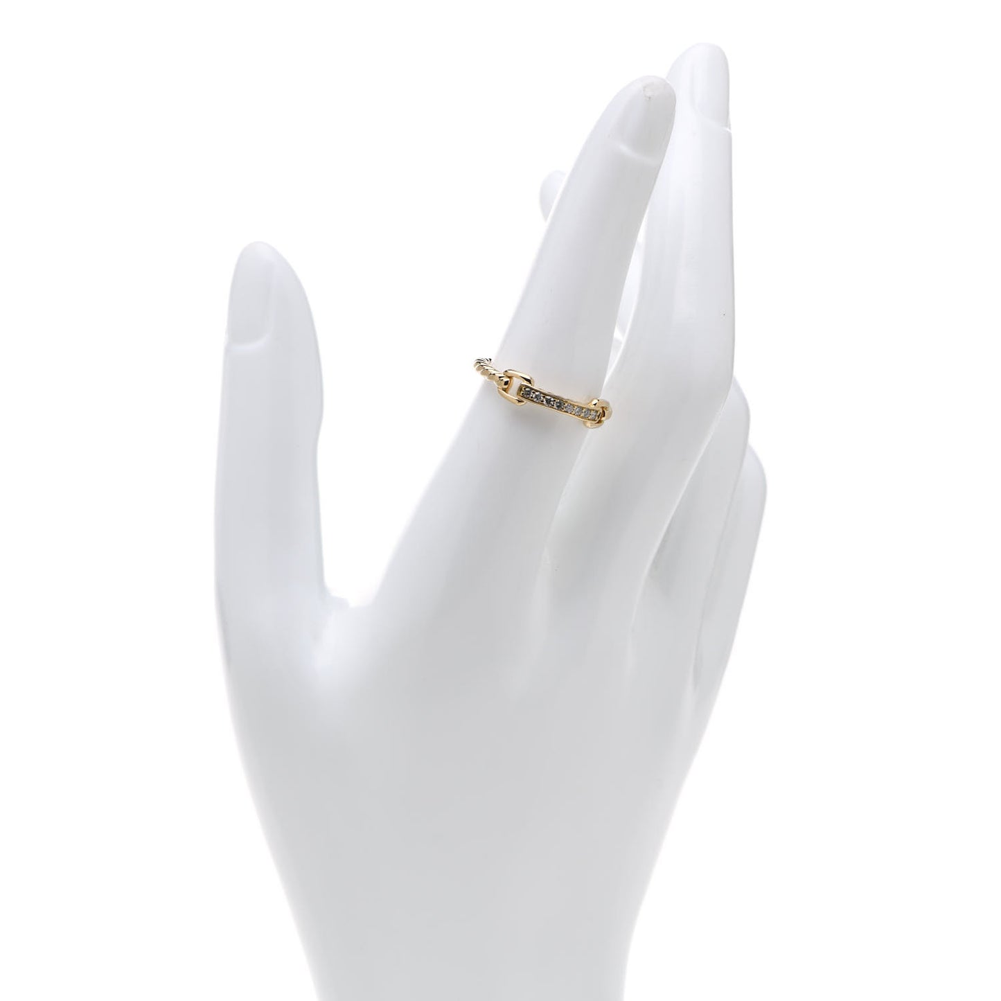 18K Yellow Gold Diamond Pave Petite Ring 54 7
