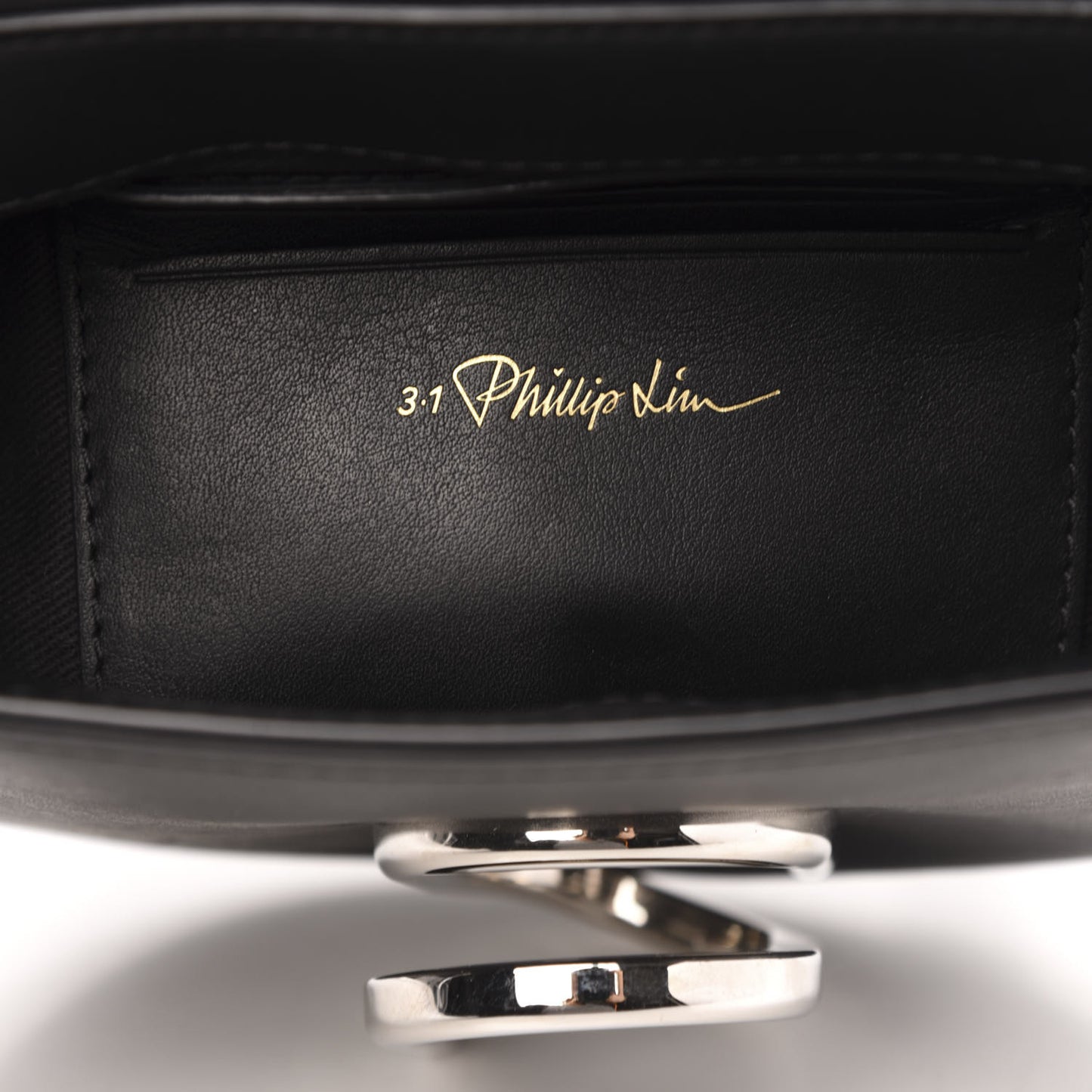 3.1 Calfskin Alix Rings Saddle Crossbody Bag Black