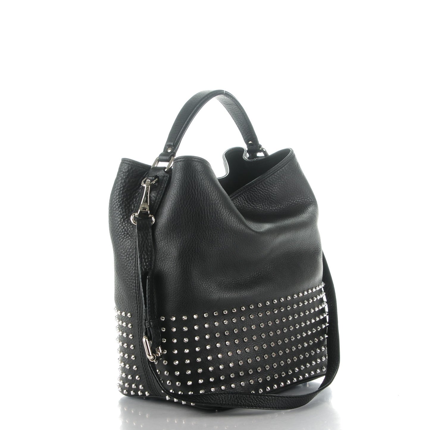 Calfskin Studded Medium Susanna Hobo Black