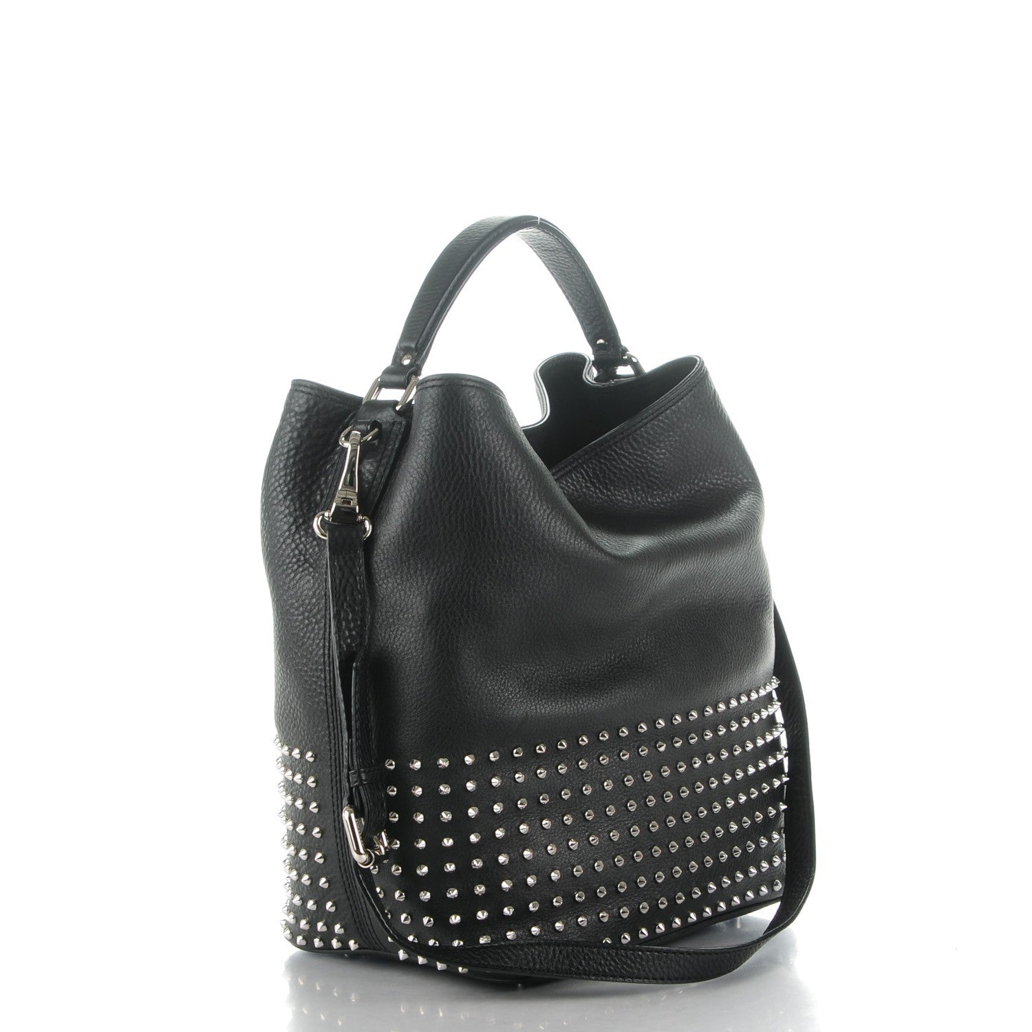 Burberry Calfskin Studded Medium Susanna Hobo Black 3 of 10
