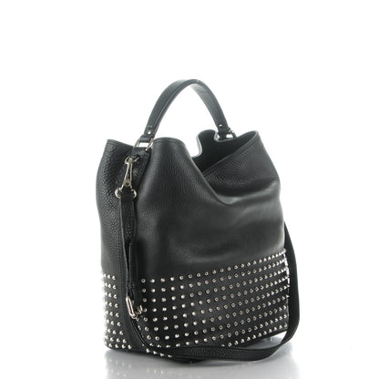 Burberry Calfskin Studded Medium Susanna Hobo Black 3 of 10
