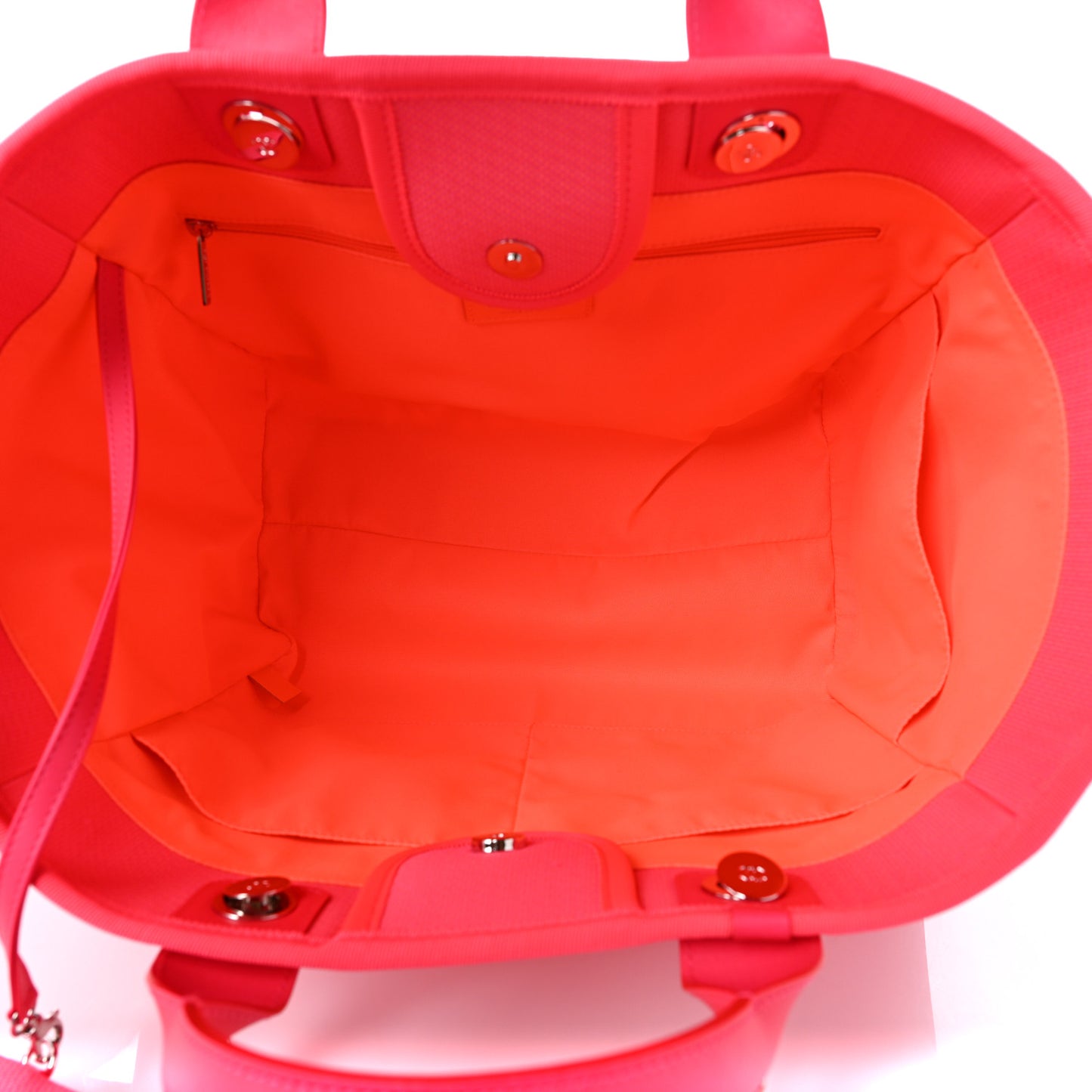 Mixed Fibers Calfskin Medium Deauville Tote Pink Orange