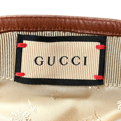 Gucci Washed Jacquard Denim Nappa GG Monogram Oscar Baseball Hat M Denim Cuir 7 of 7