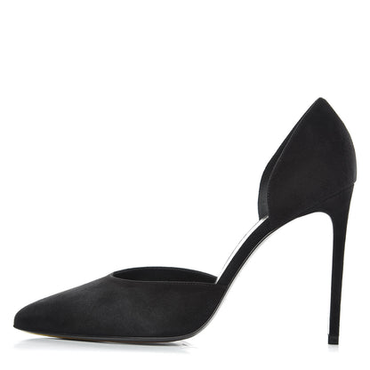 Saint Laurent Kid Scamosciato Skinny D'Orsay 105 Pumps 38.5 Black 1 of 10
