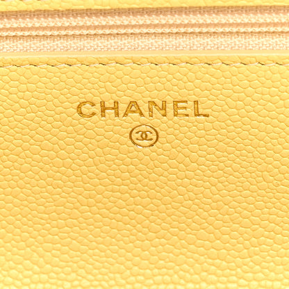 Chanel Caviar Quilted Tiny CC Wallet On Chain WOC Yellow 6 of 11
