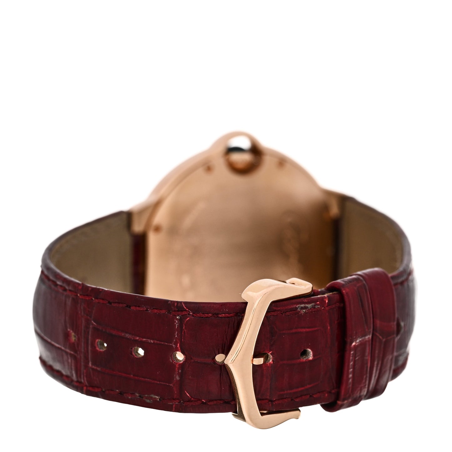 18K Pink Gold Alligator Diamond Bezel 36mm Ballon Bleu De Cartier Automatic Watch