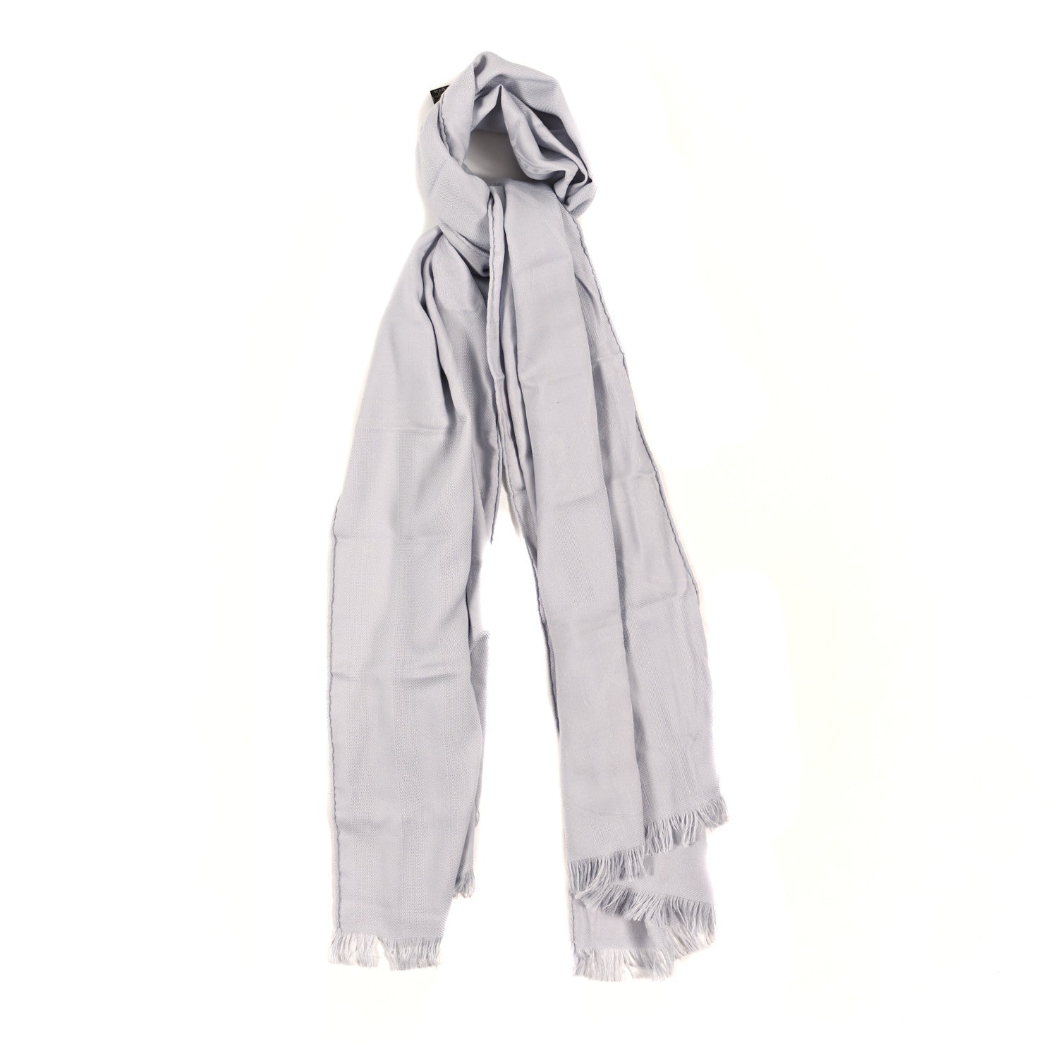 Hermes Cashmere Silk New Libris Stole Gris Nuage 1 of 3