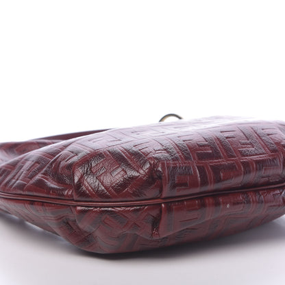 Fendi Vitello FF Embossed Small Chef Hobo Rosso 7 of 15