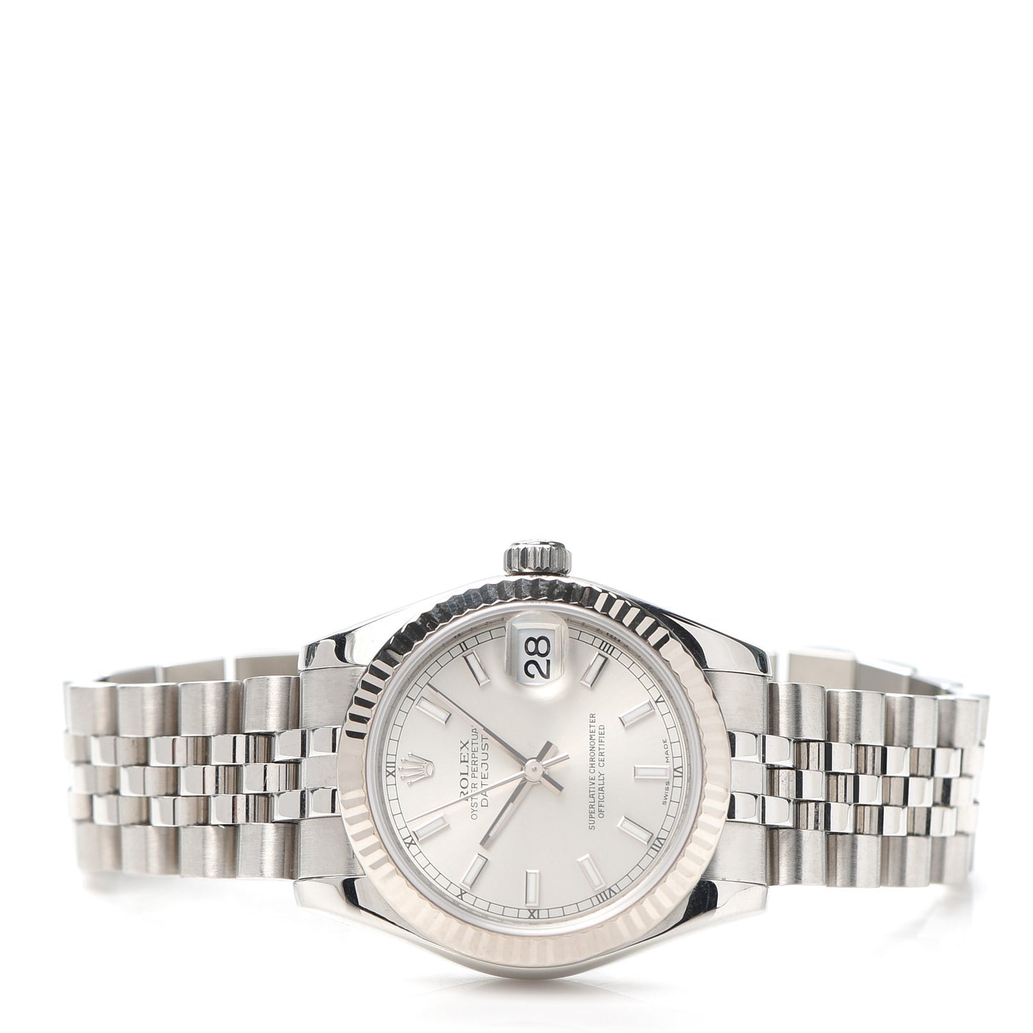 Stainless Steel 18K White Gold 31mm Oyster Perpetual Datejust Watch Silver 178274