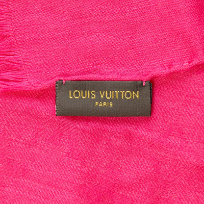 Louis Vuitton Cashmere Wool Silk Monogram Stole Fuchsia 5 of 6