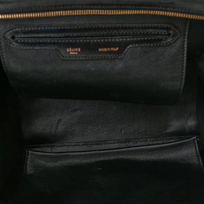 Celine Vernice Suede Medium Trapeze Black 5 of 15