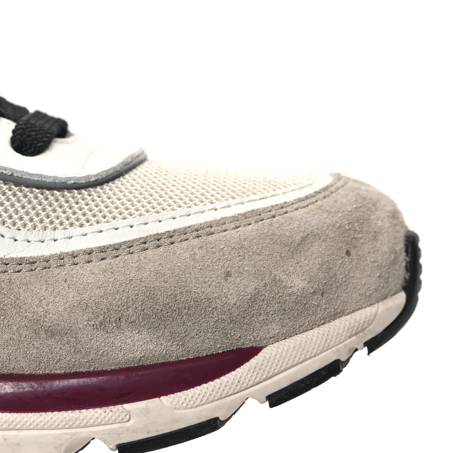 Mesh Suede Calfskin Womens CC Sneakers 38.5 White Ivory Beige
