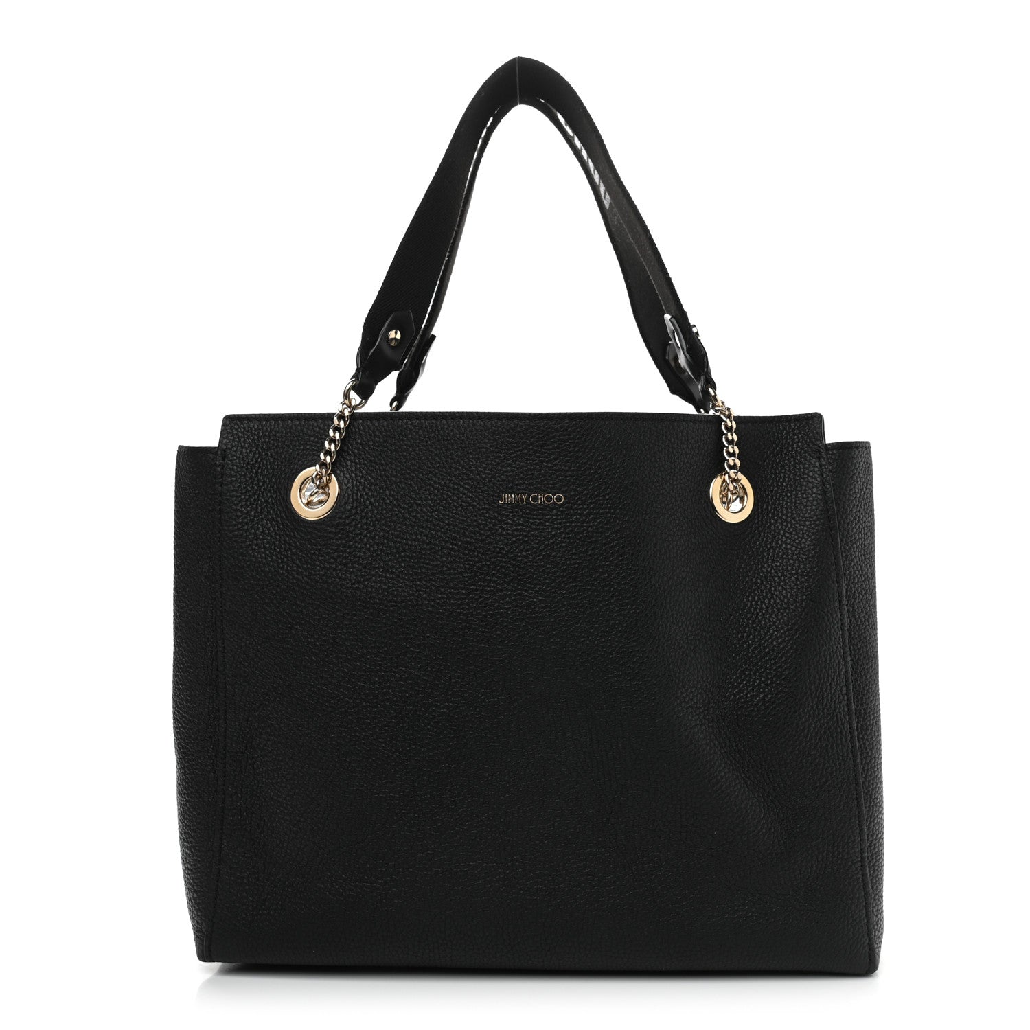 Jimmy Choo Grained Calfskin Tote Black 1 of 9