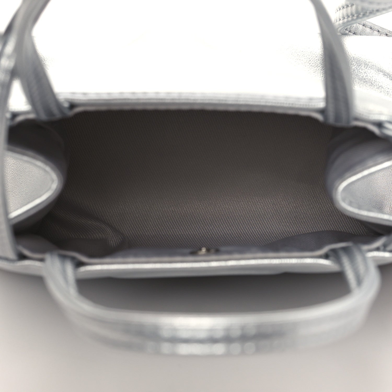 Telfar Metallic Vegan Leather Small Shopping Bag Silver 5 of 10
