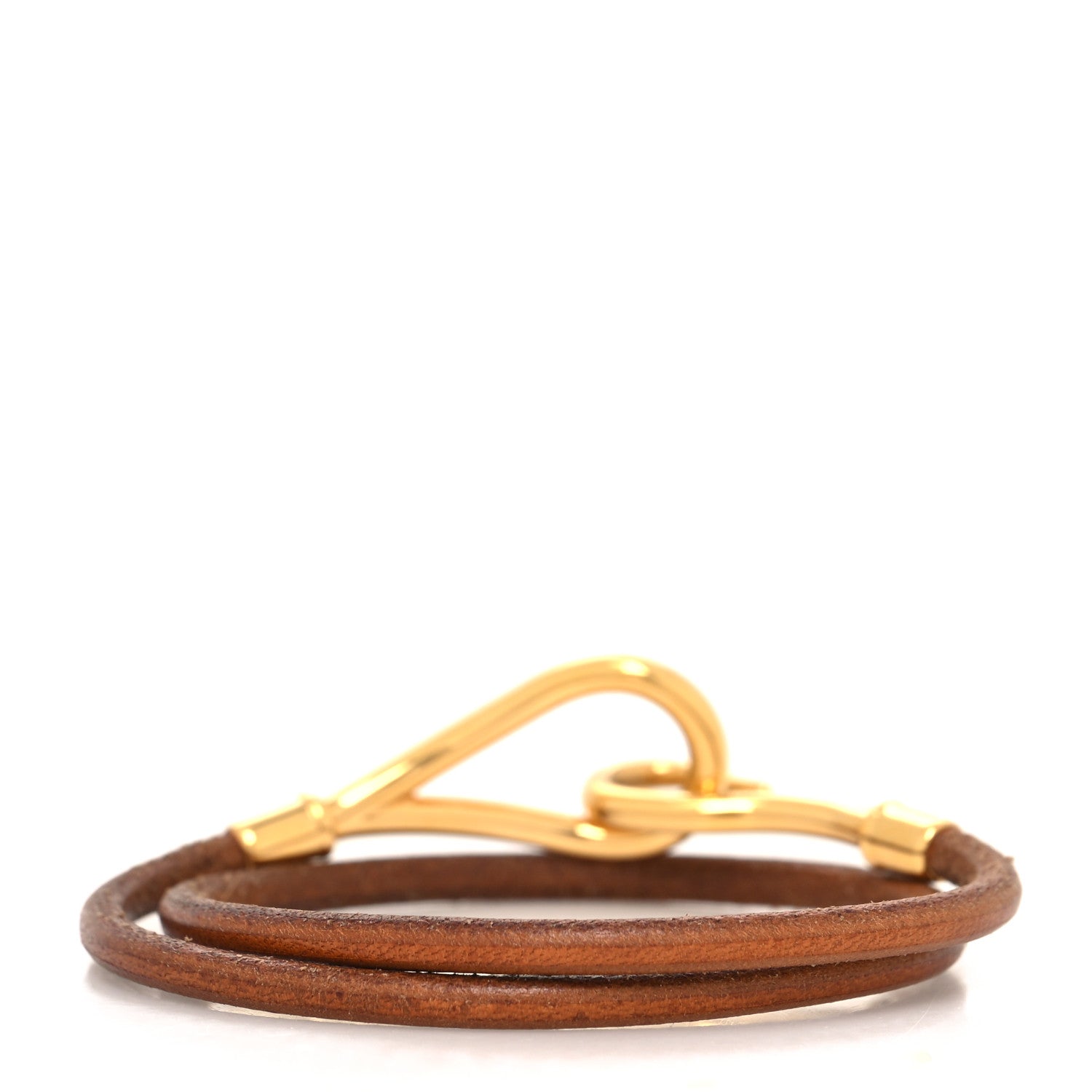 Hermes Natural Bridle Jumbo Hook Double Tour Bracelet Bouton 3 of 4