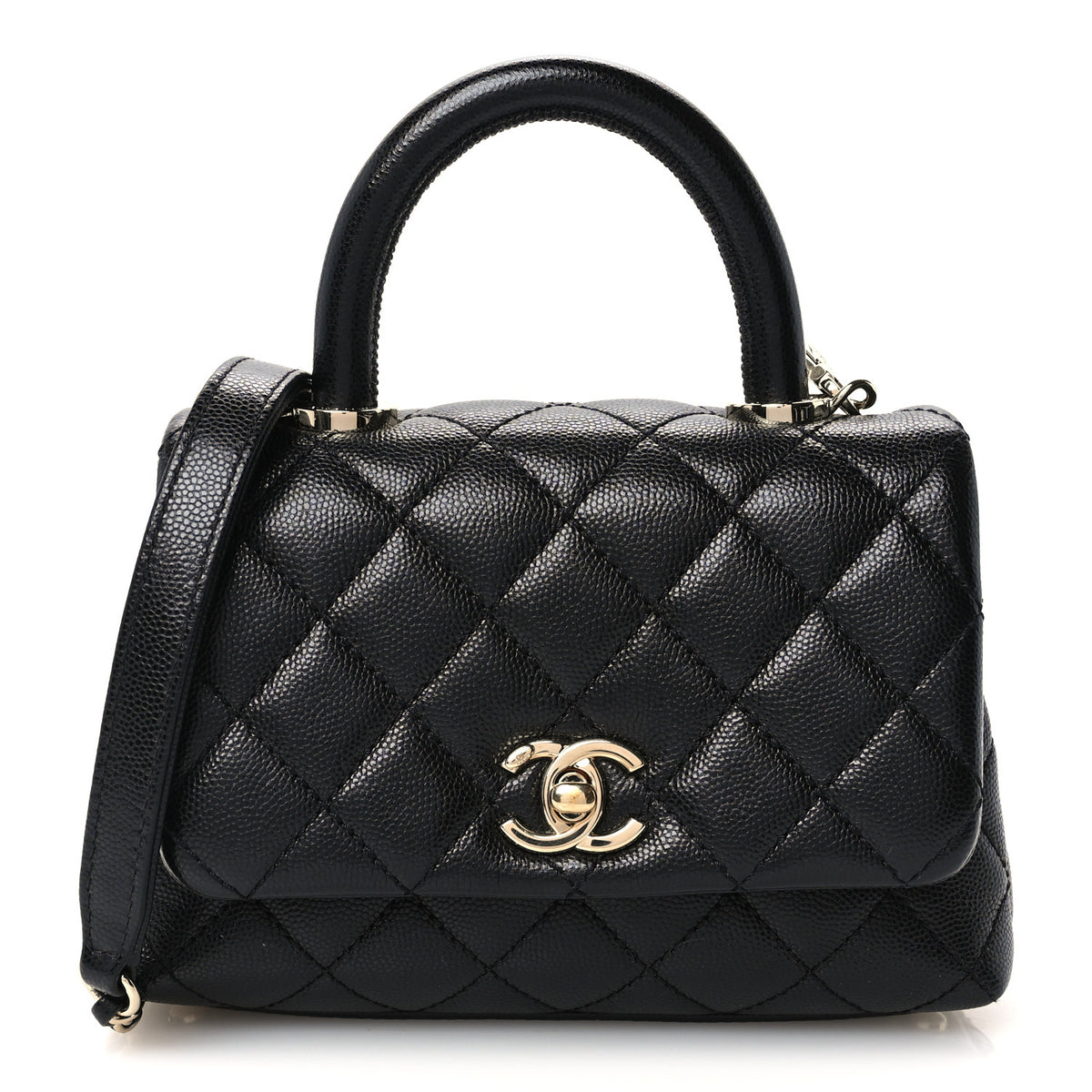 Chanel Caviar Quilted Extra Mini Coco Handle Flap Black 1 of 12