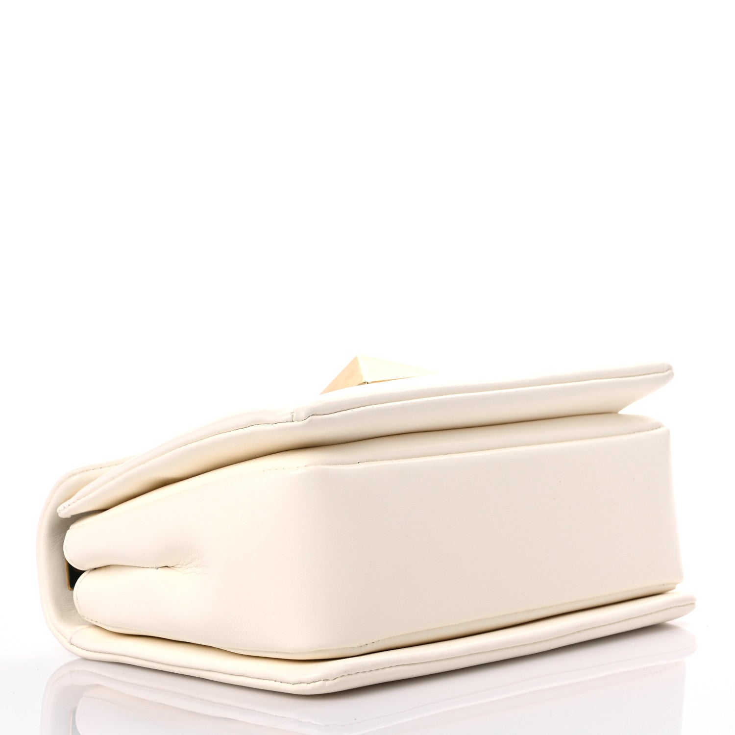 Valentino Garavani Nappa One Stud Chain Clutch Ivory 3 of 12