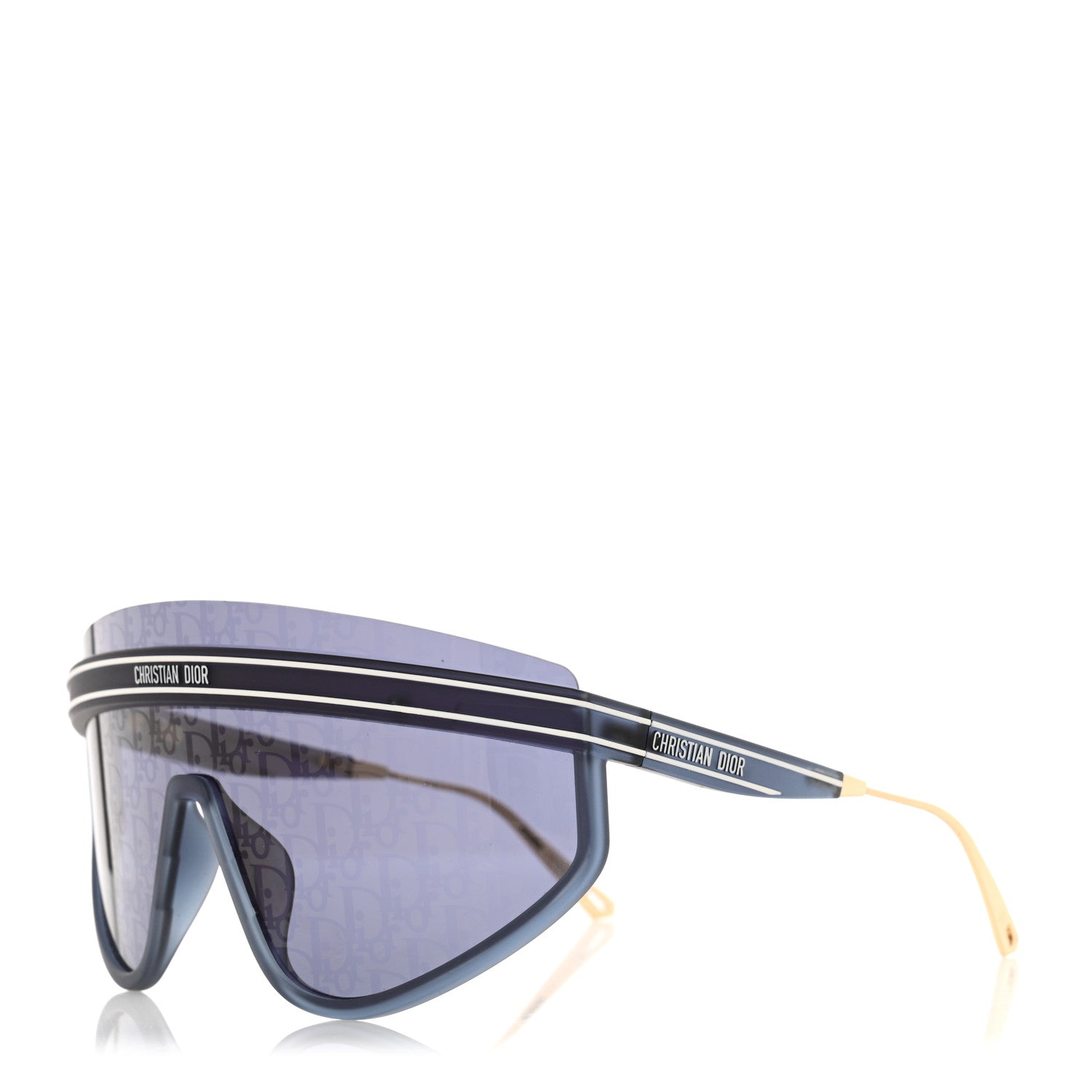 Christian Dior Oblique Mask DiorClub M2U Sunglasses Translucent Blue 1 of 8