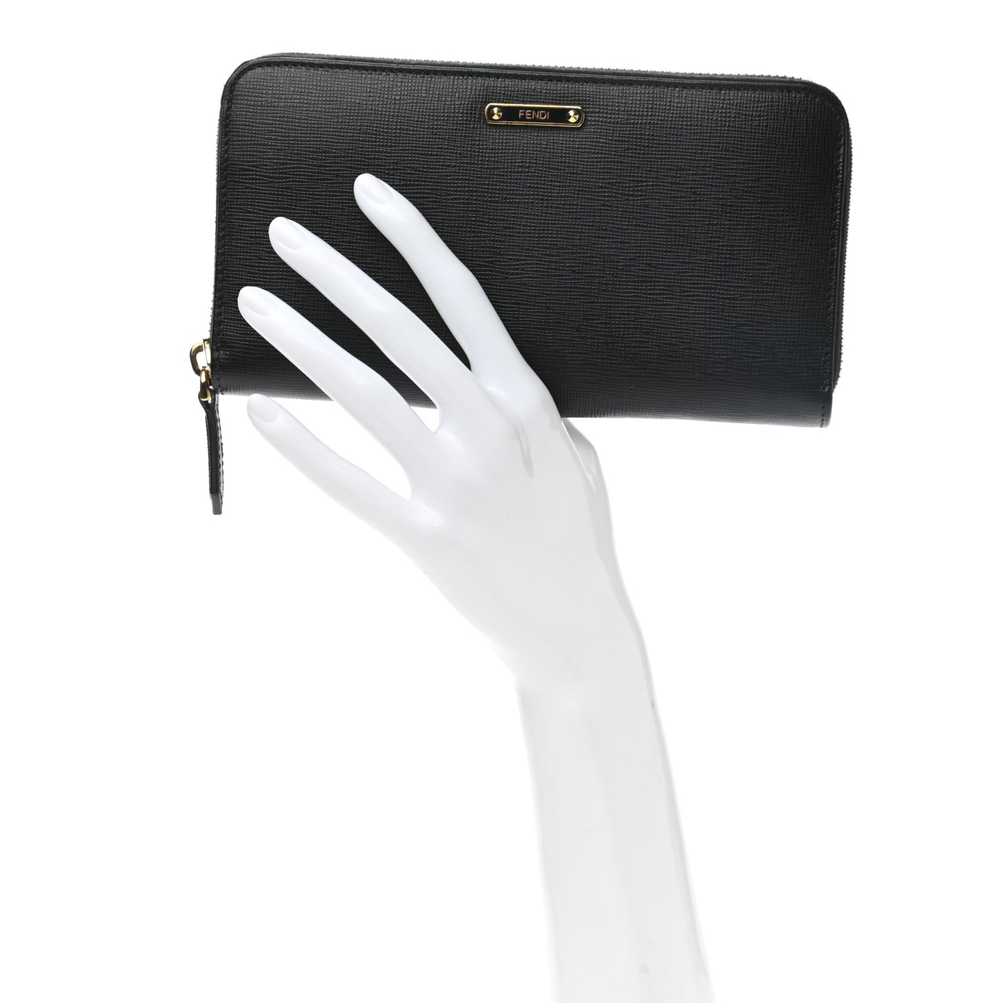 Vitello Elite Zip Around Wallet Black