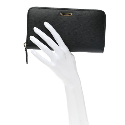 Fendi Vitello Elite Zip Around Wallet Black 2 of 8