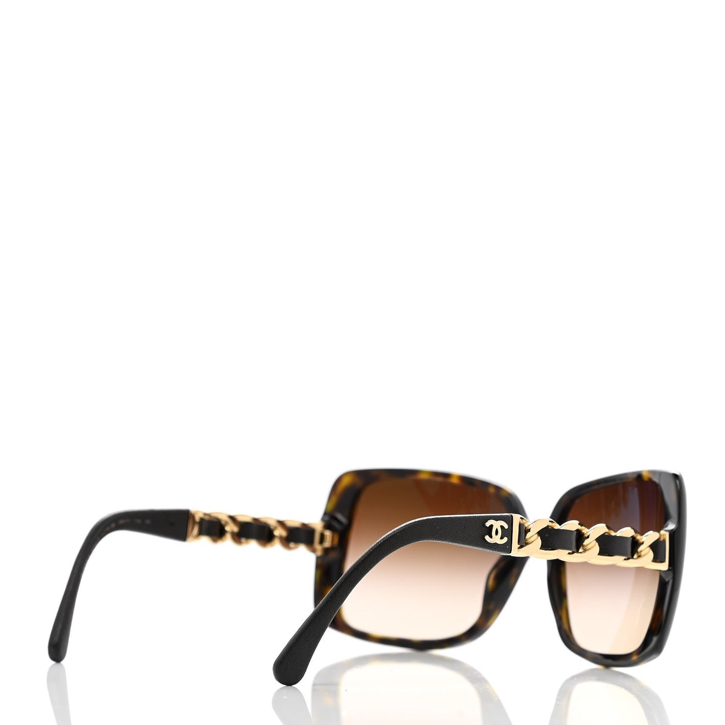 Tortoise Shell Chain Sunglasses 5208-Q