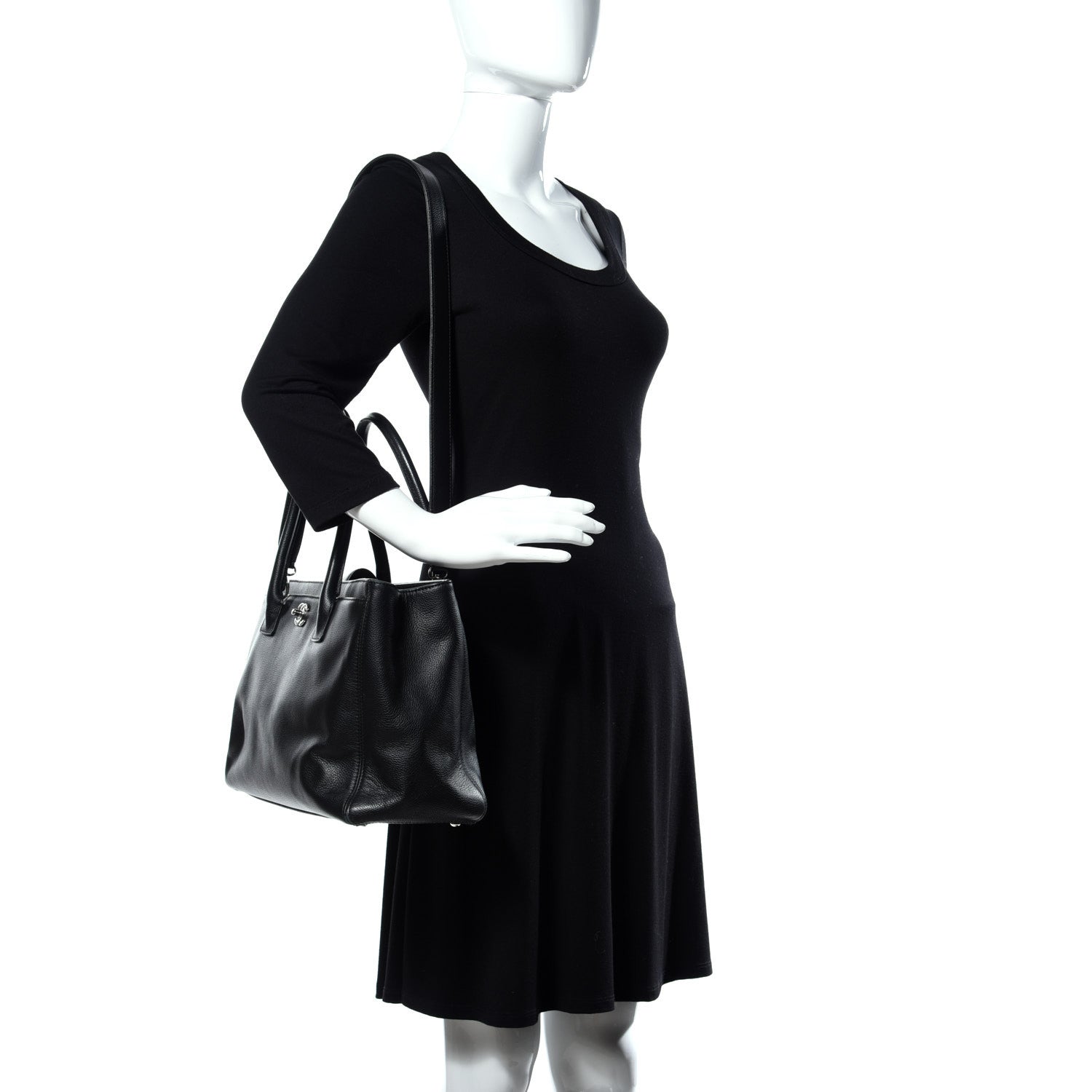 Chanel Calfskin Cerf Executive Shopper Tote Black 2 of 9