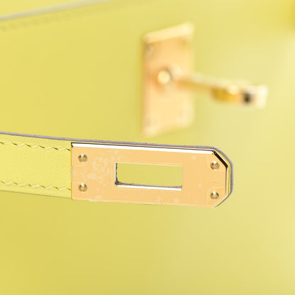 Hermes Swift Kelly Pochette Clutch Lime 14 of 30