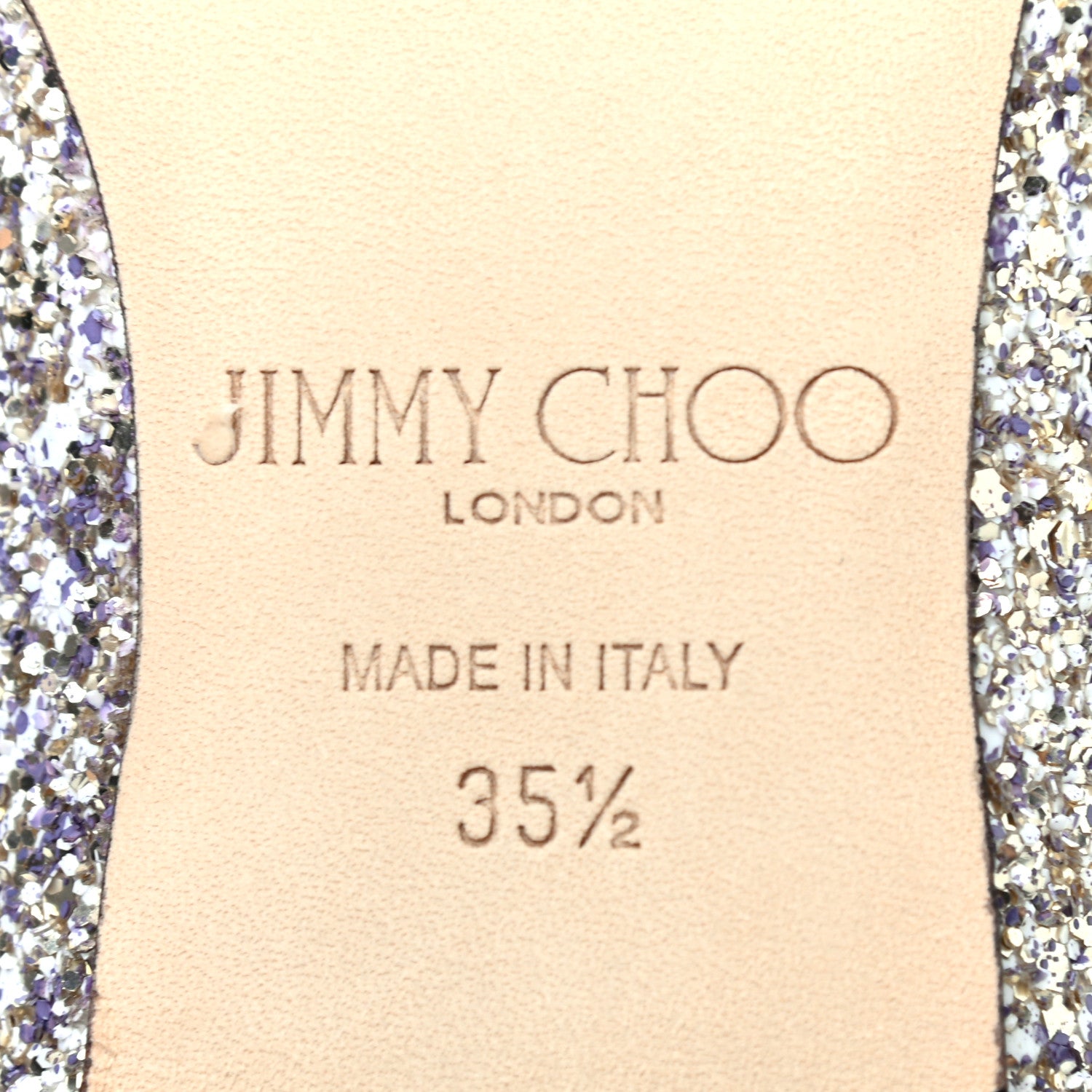 Jimmy Choo Glitter Fabric Gala Viola Flats 35.5 Antique Gold 6 of 7