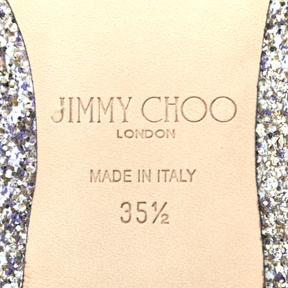 Jimmy Choo Glitter Fabric Gala Viola Flats 35.5 Antique Gold 6 of 7