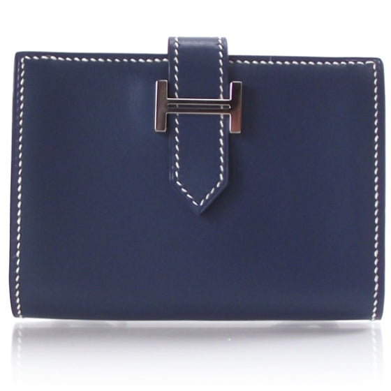 Leather Bearn Card Holder Bleu