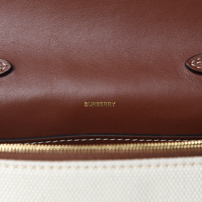 Burberry Cotton Canvas Horseferry Print Small Crossbody Bag White Tan 8 of 9