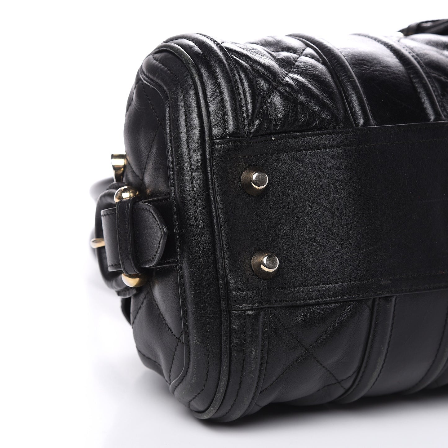 Calfskin Quilted Manor Satchel Black