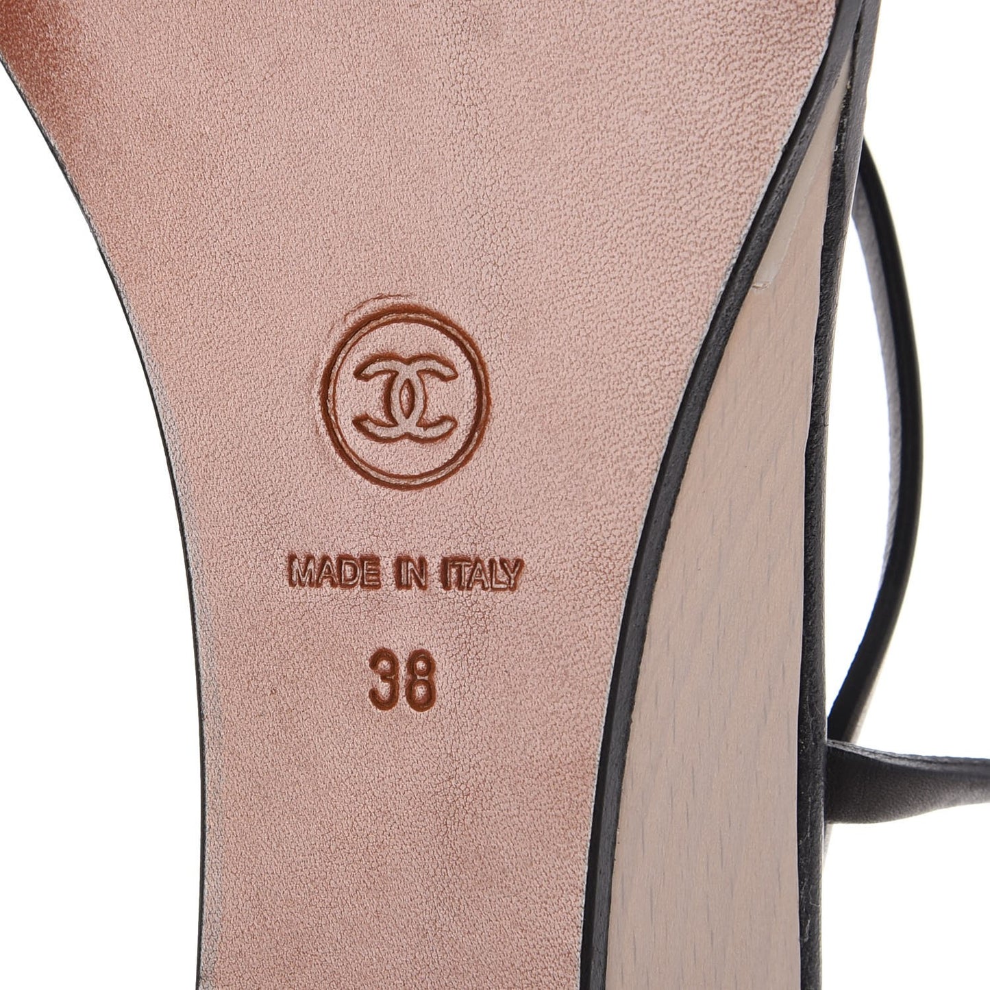 Lambskin Wedge Sandals 38 Black