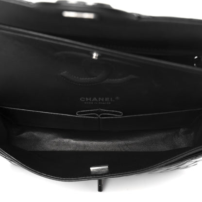 Chanel Patent Calfskin Quilted Medium Double Flap So Black So Black 5 of 11
